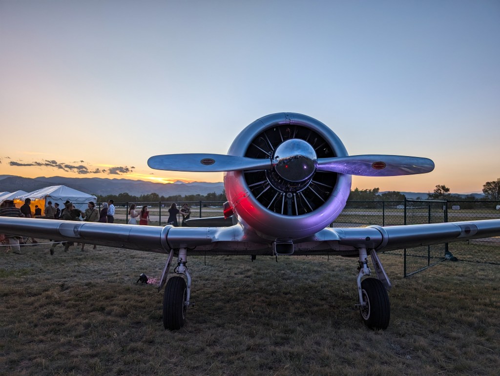 WWII era airplane boulder airport 1940s ball flatirons colorado events