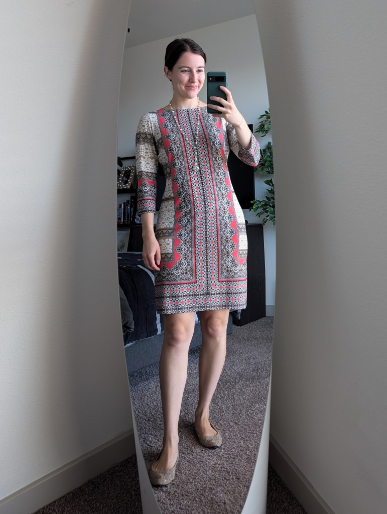 work outfit sheath dress business casual beige flats nordstrom rack