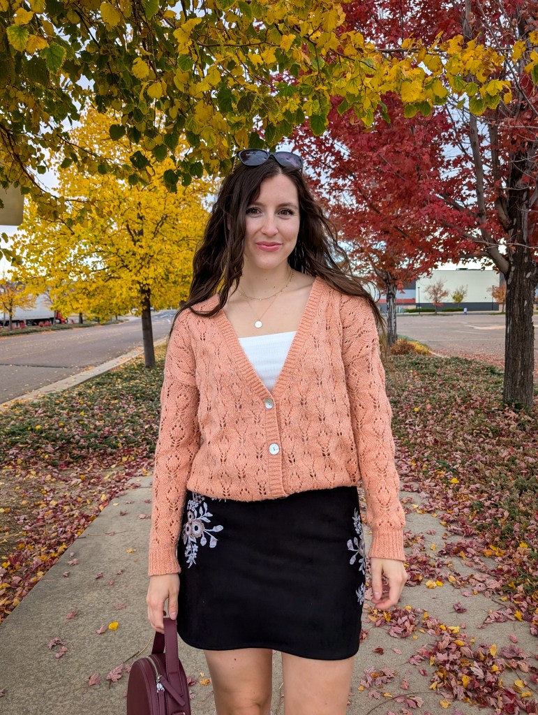 fall style fall fashion suede skirt shopping my closet shop your closet embroidered skirt
