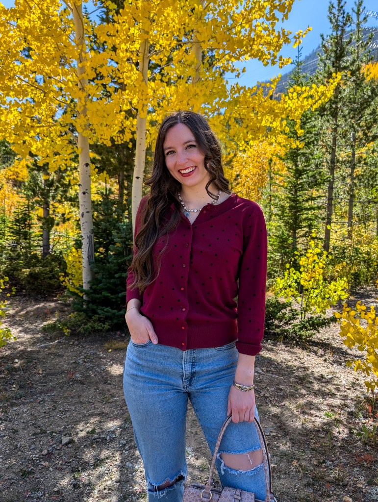 fall fashion polka dots patent leather purse colorful colorado month in review