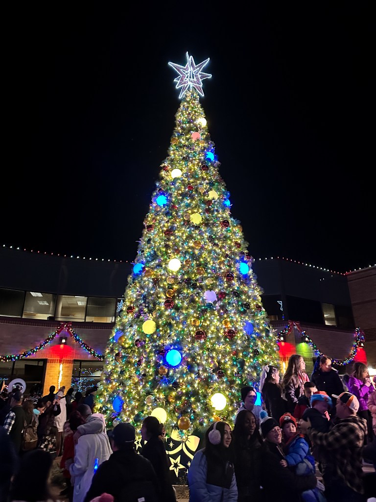 christmas tree lighting holiday season denver fashion blogger