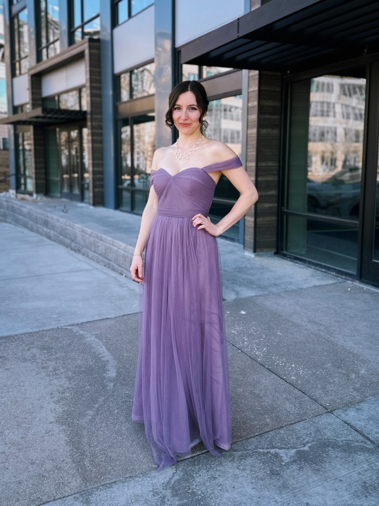 purple dress cost per wear spreadsheet affordable fashion denver style