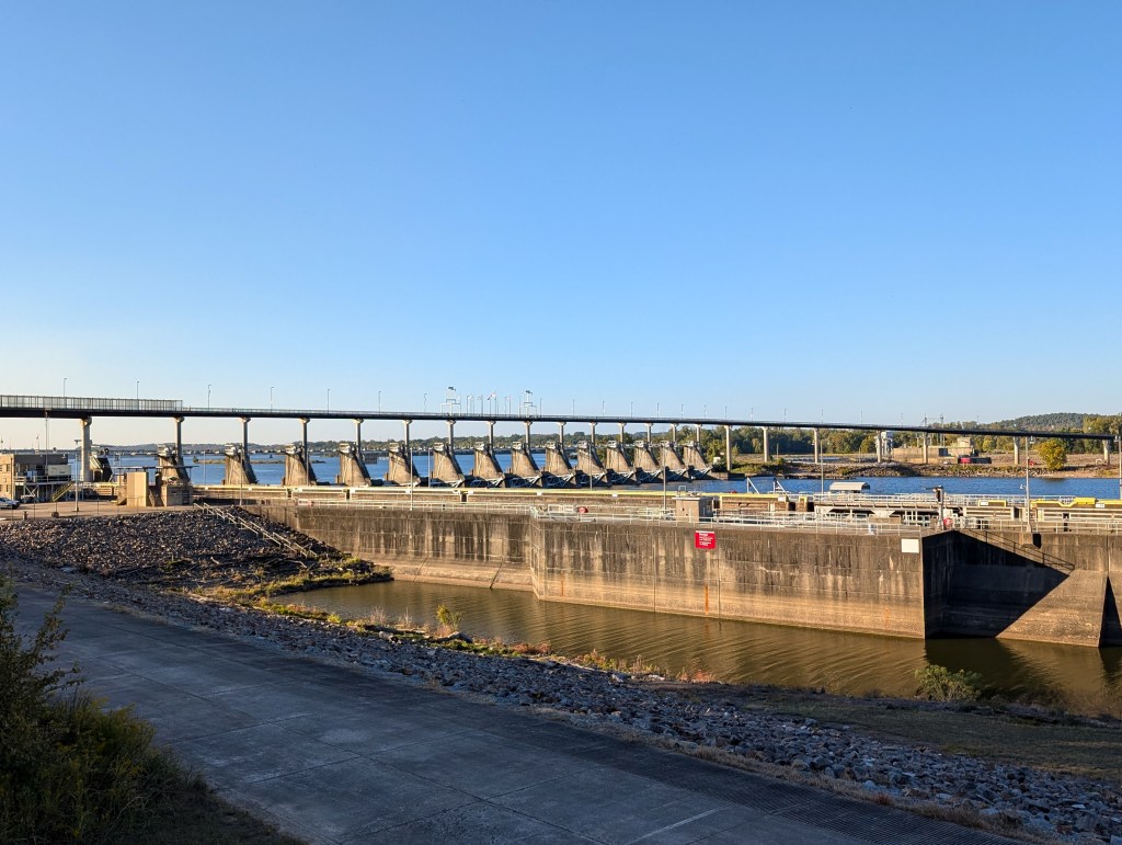 big dam bridge arkansas river little rock tourist