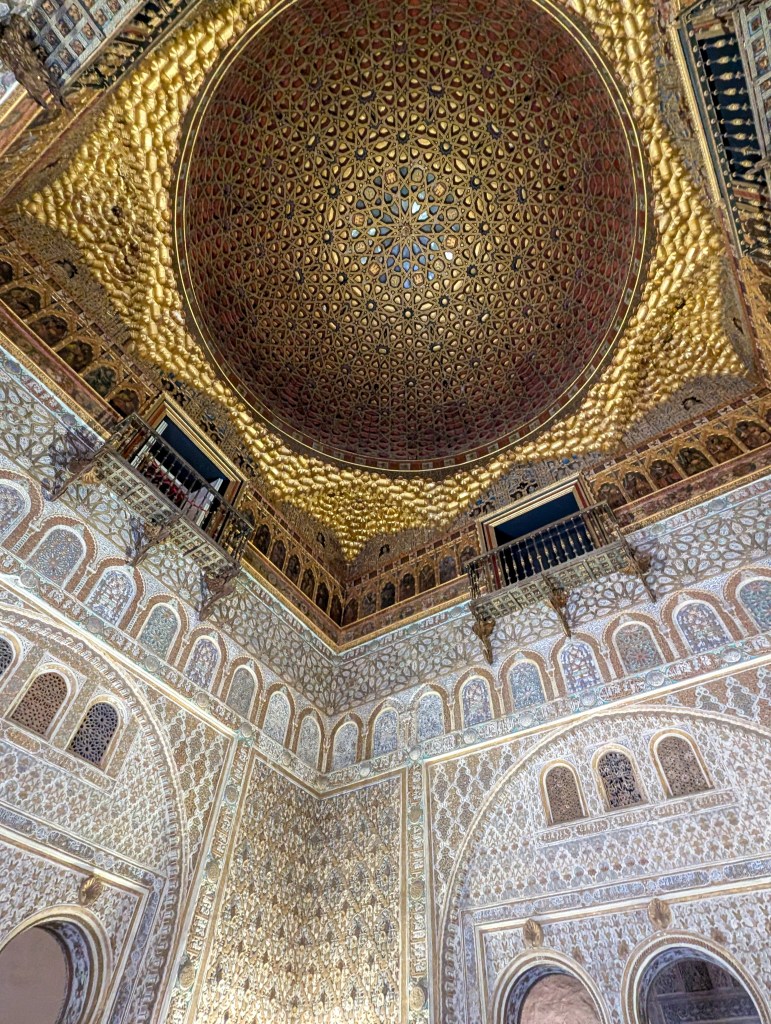 sevilla spain golden dome moorish architecture real alcazar royal palace