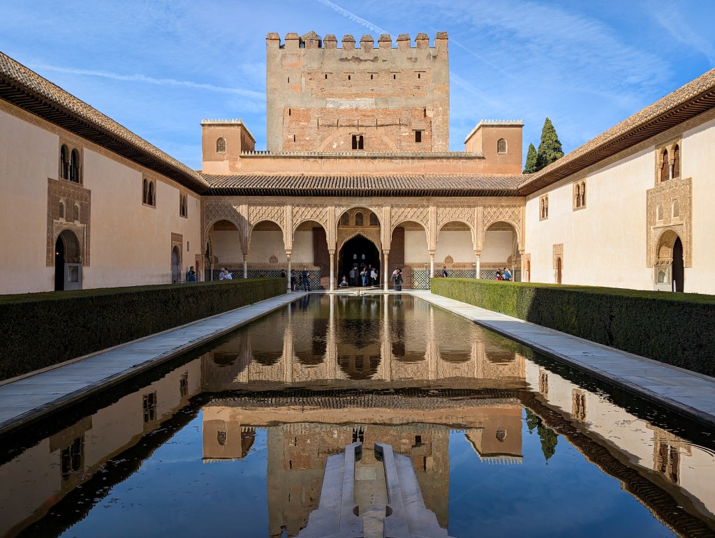 nasrid palaces moorish architecture spanish history alhambra granada reflection pool