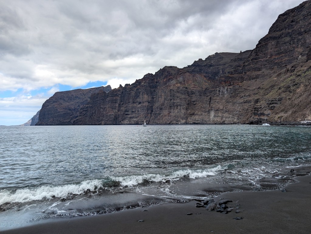 los gigantes cliffs tenerife canary islands black sand beach