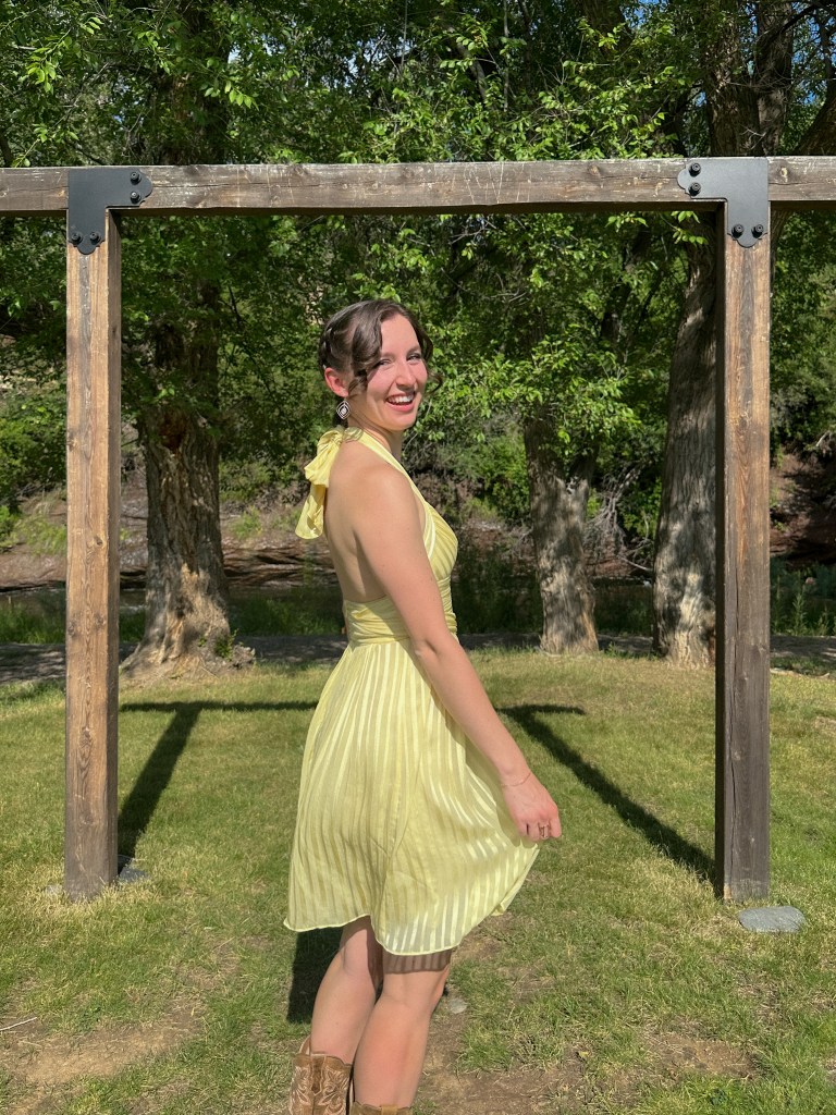 cost per wear shopping my closet butter yellow dress pleated