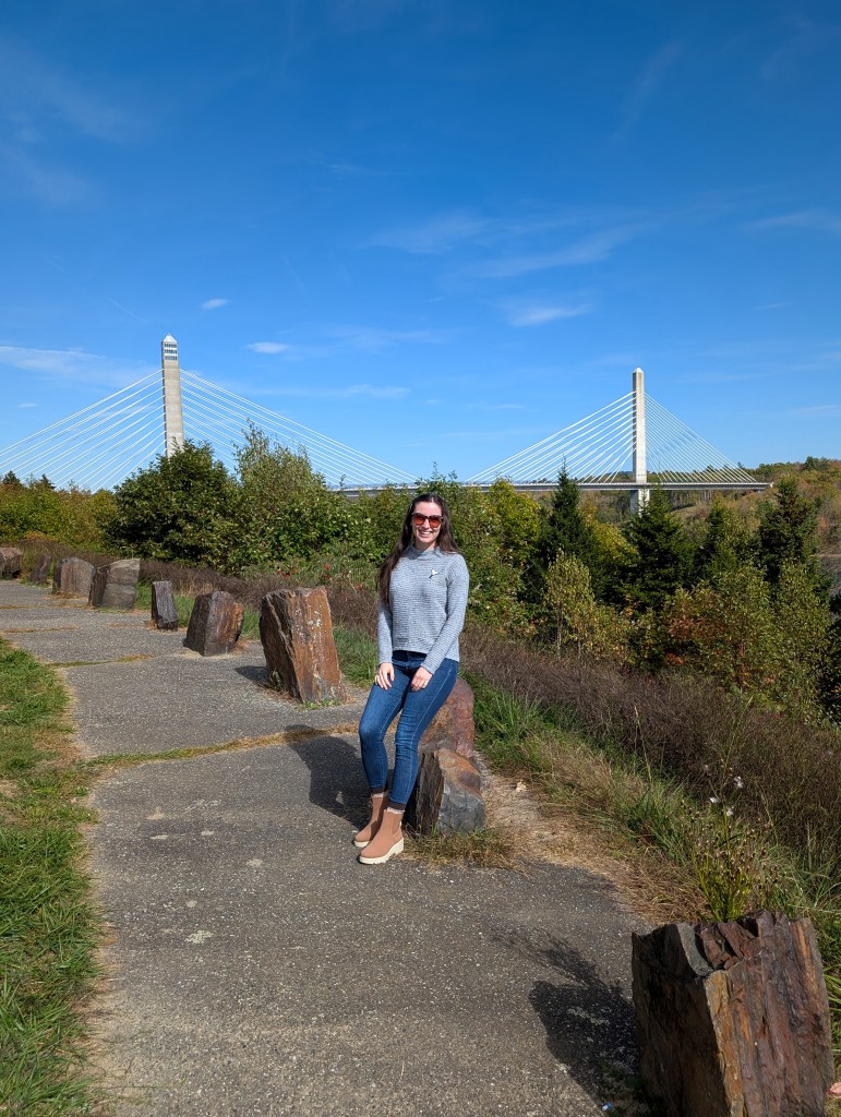 Penobscot Narrows Bridge Maine fall New England road trip