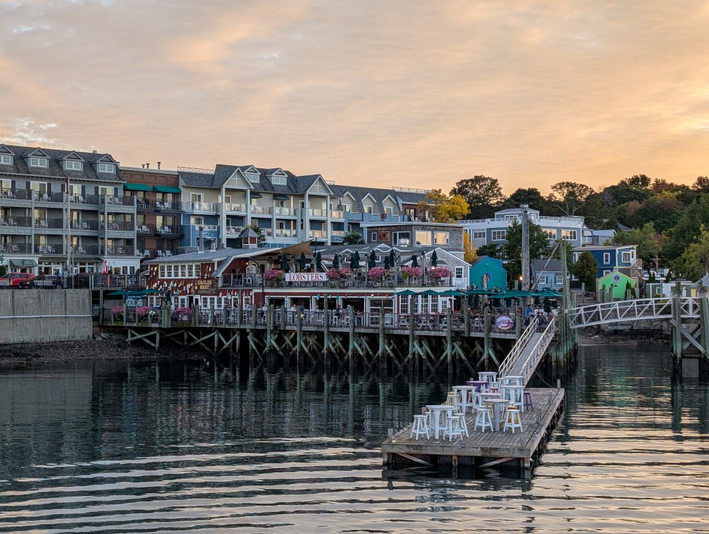 bar harbor dock sunset cruise fall new england maine