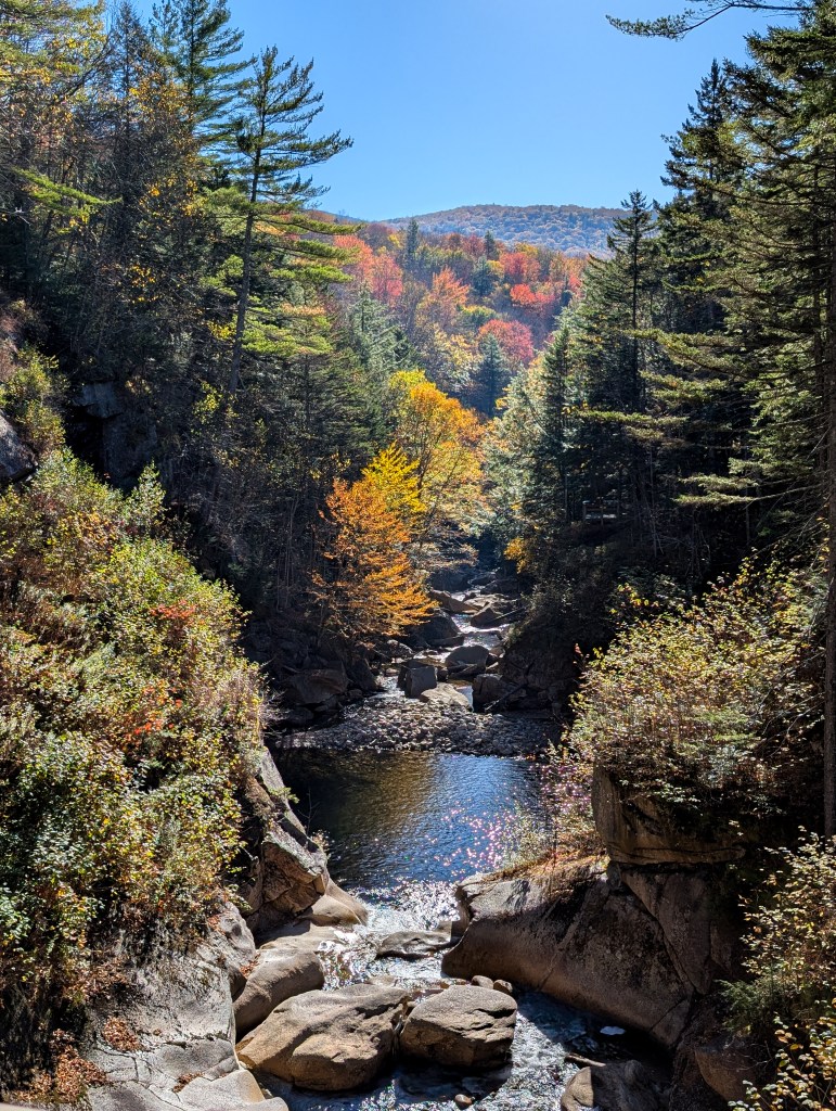 Franconia Notch State Park New Hampshire Lincoln fall New England road trip autumn foliage