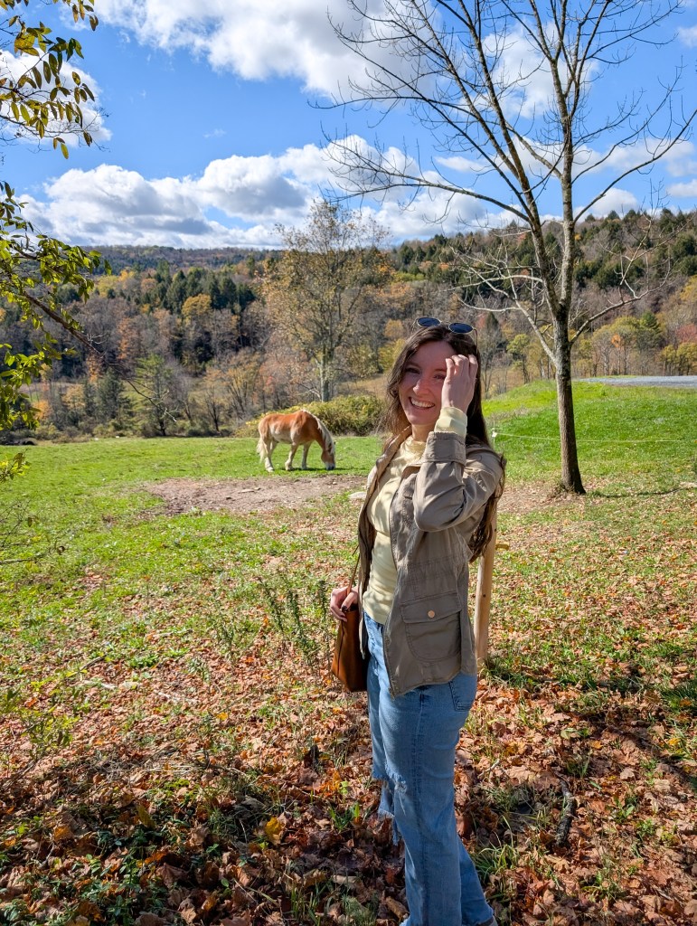 sugarbush farms woodstock vermont fall new england road trip OGL top horses barn jacket fall fashion