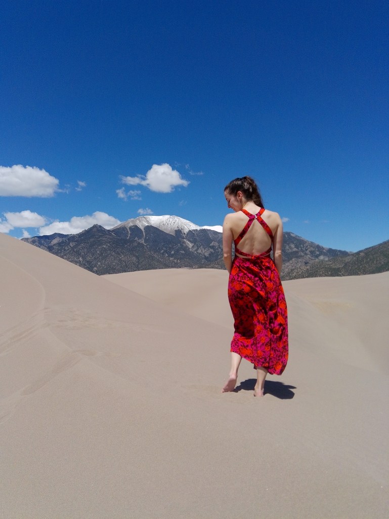 colorful Colorado floral maxi dress backless TJ Maxx finds cost per wear closet challenge shopping your closet