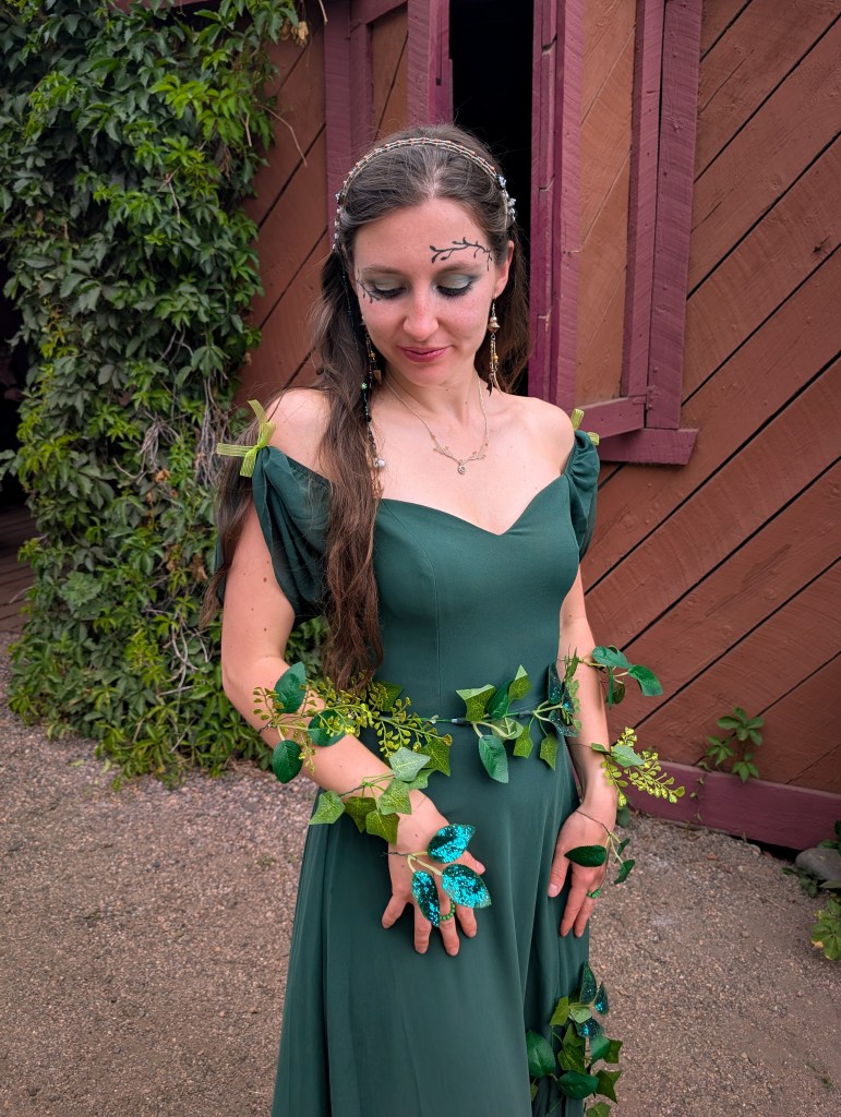 green ivy makeup fantasy outfit forest nymph DIY costume